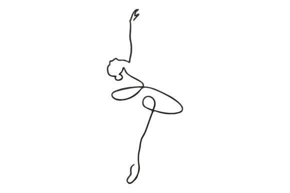 One Line Ballerina Girl