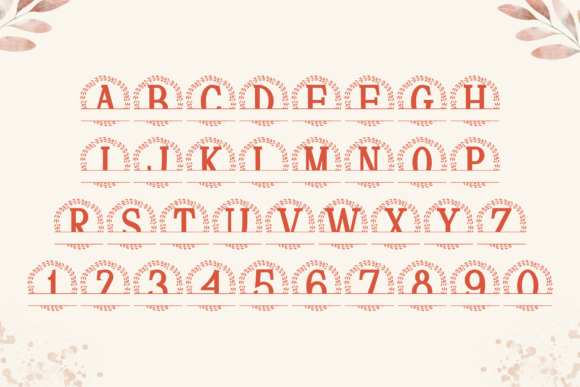 Ophelian Split Monogram Font PNG with transparent background - Preview 3