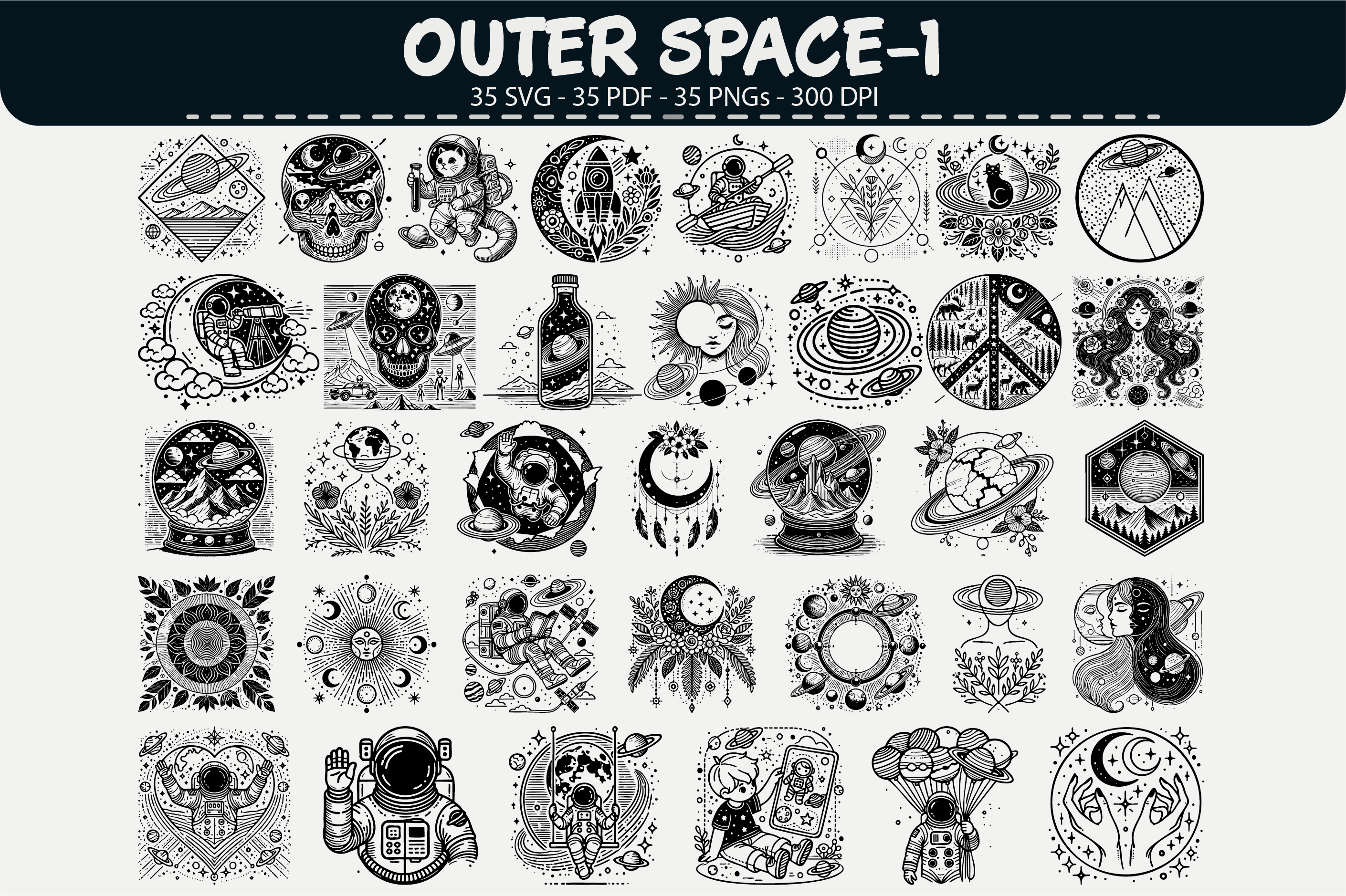 Outer Space Vector Clipart – 35 Designs