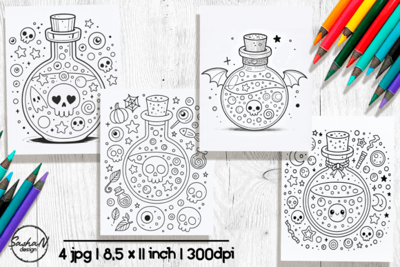 Potion Halloween Coloring Pages