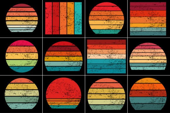 Retro Vintage Sunset Grunge Background