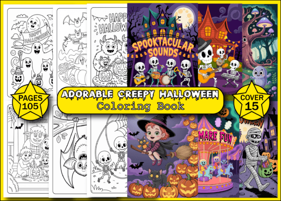 Adorable Creepy Halloween Coloring Book