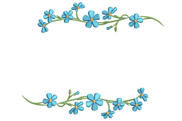 Blue Floral Border