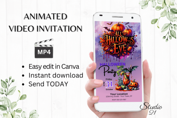 Digital Halloween Party Invitation