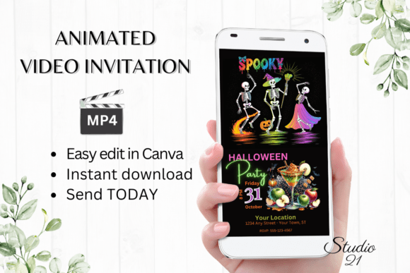 Electronic Halloween Party Invitation