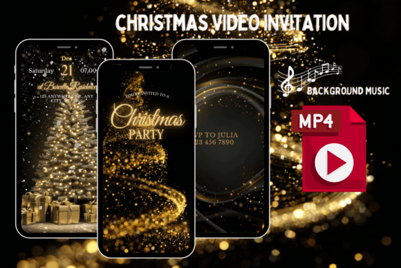 Elegant Christmas Party Video Invitation