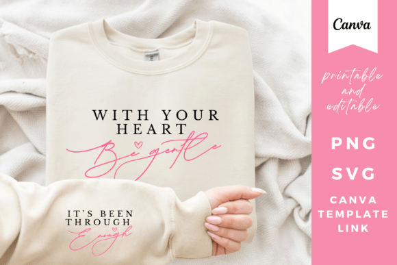 Emotional healing Canva quote design with Be Gentle With Your Heart message