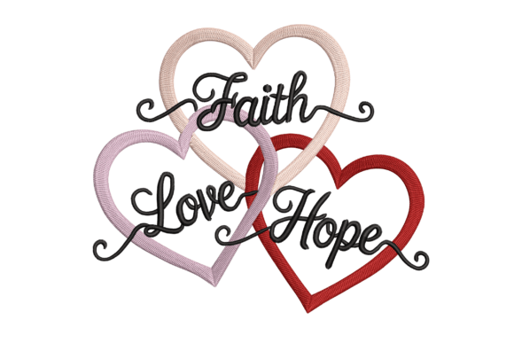 Faith Love Hope Interlocking Hearts
