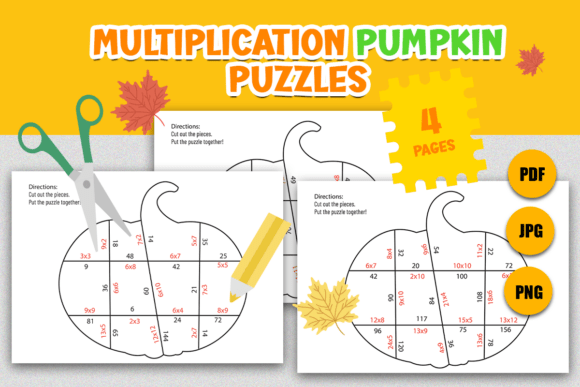 Fall Multiplication Pumpkin Puzzles