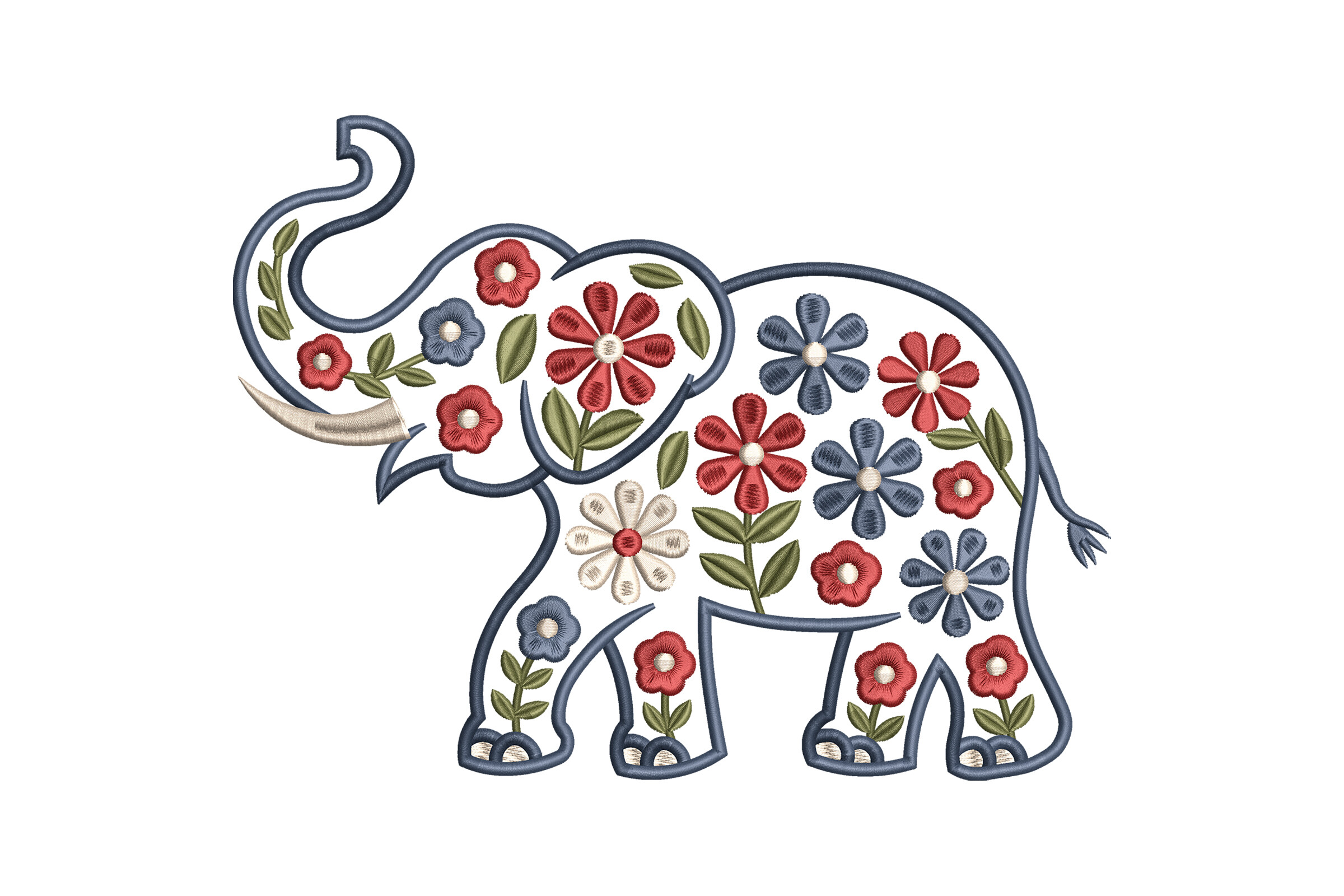 Floral Patriotic Elephant