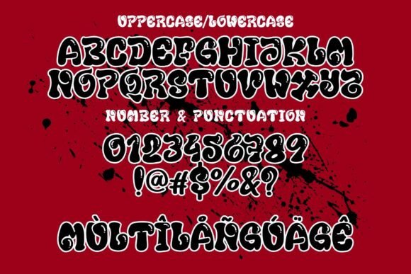 Funky Splash Font PNG with transparent background - Preview 6