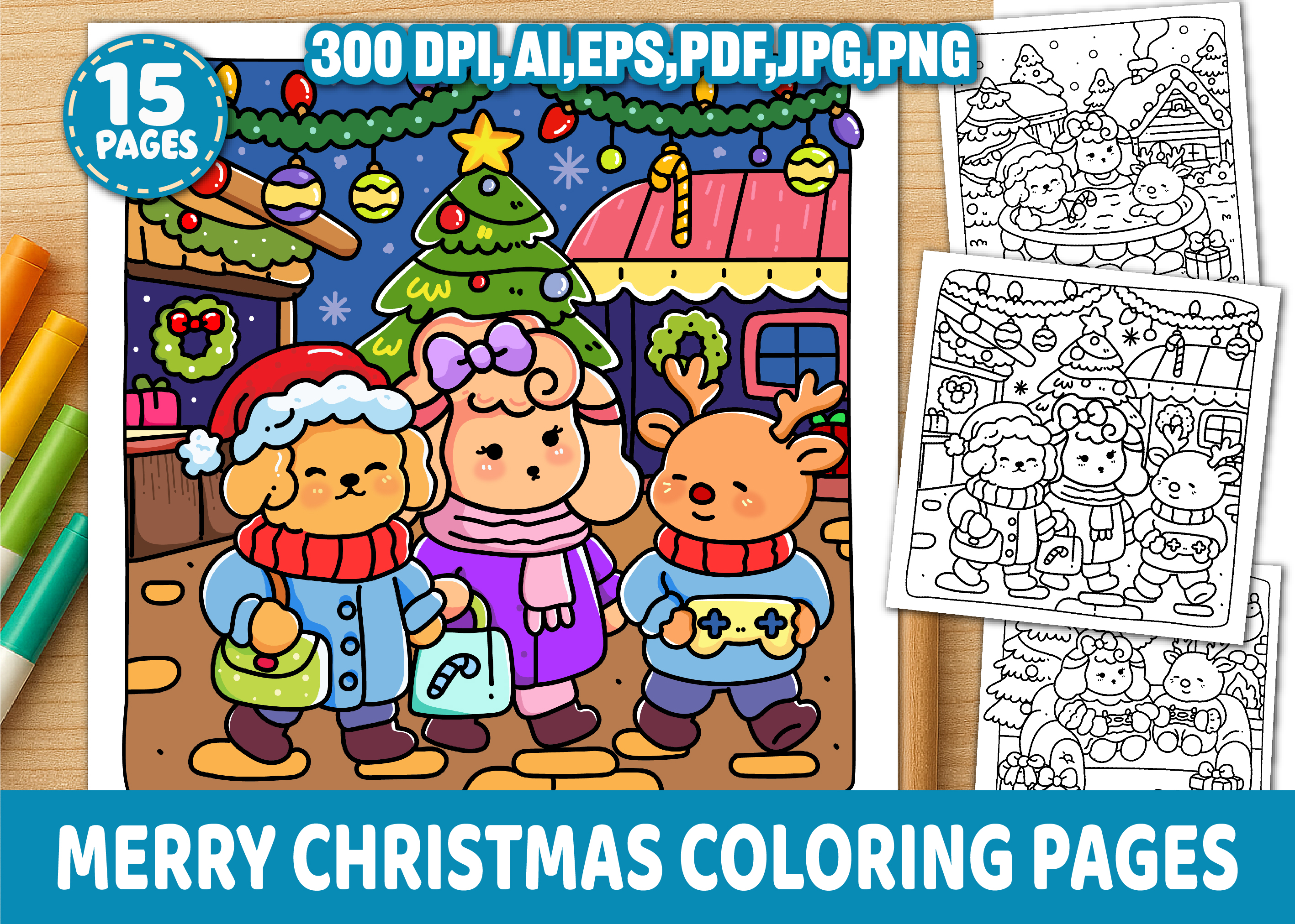 Merry Christmas Coloring Pages for Kids