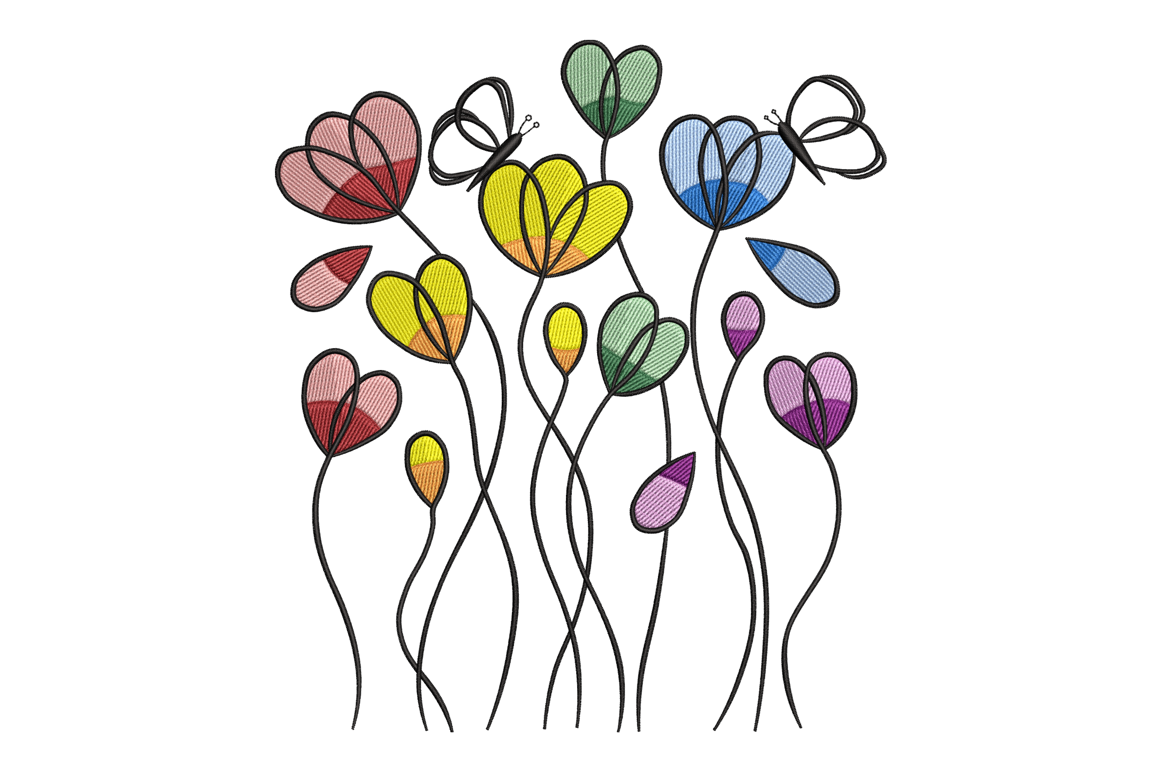 Modern Heart Flowers