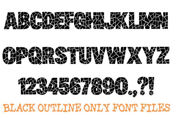 Mosaic Glass Shatter Font PNG with transparent background - Preview 1