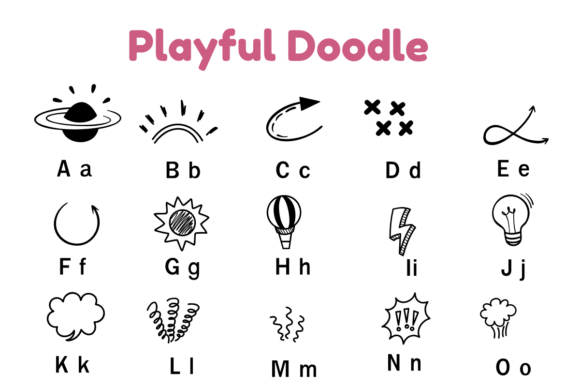 Playful Doodle Font PNG with transparent background - Preview 5