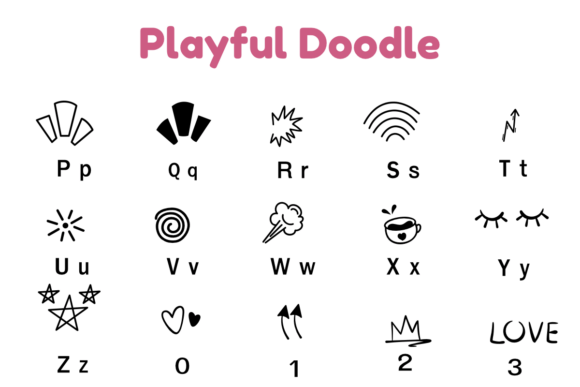 Playful Doodle Font PNG with transparent background - Preview 6