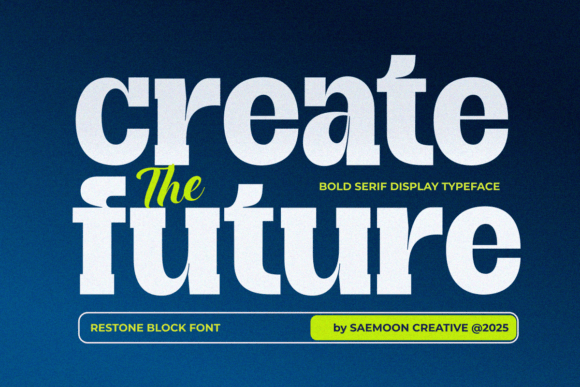 Restone Block Font PNG with transparent background - Preview 1