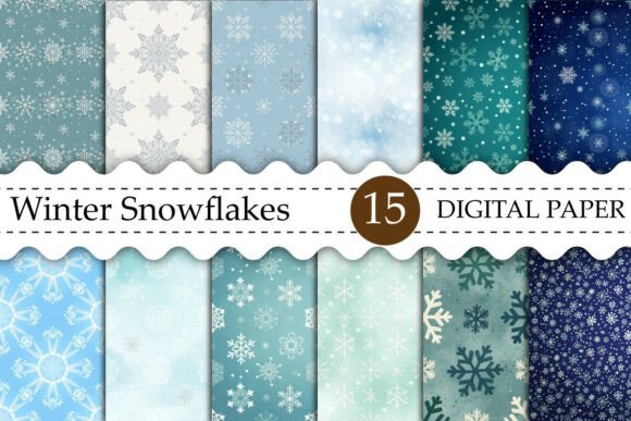 Snowflakes Seamless Winter Digital Paper