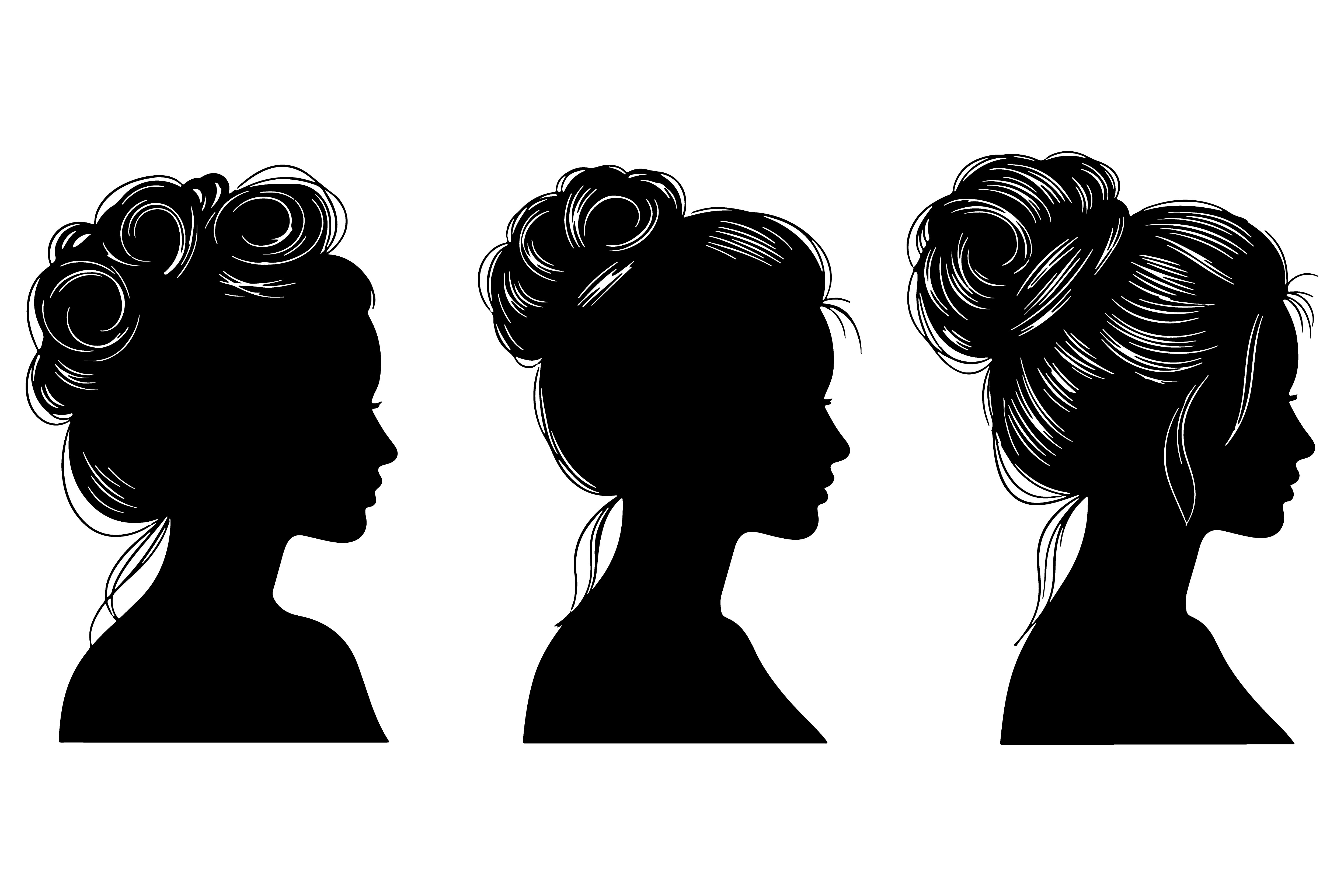 Three Profile Silhouettes of Women S Upd