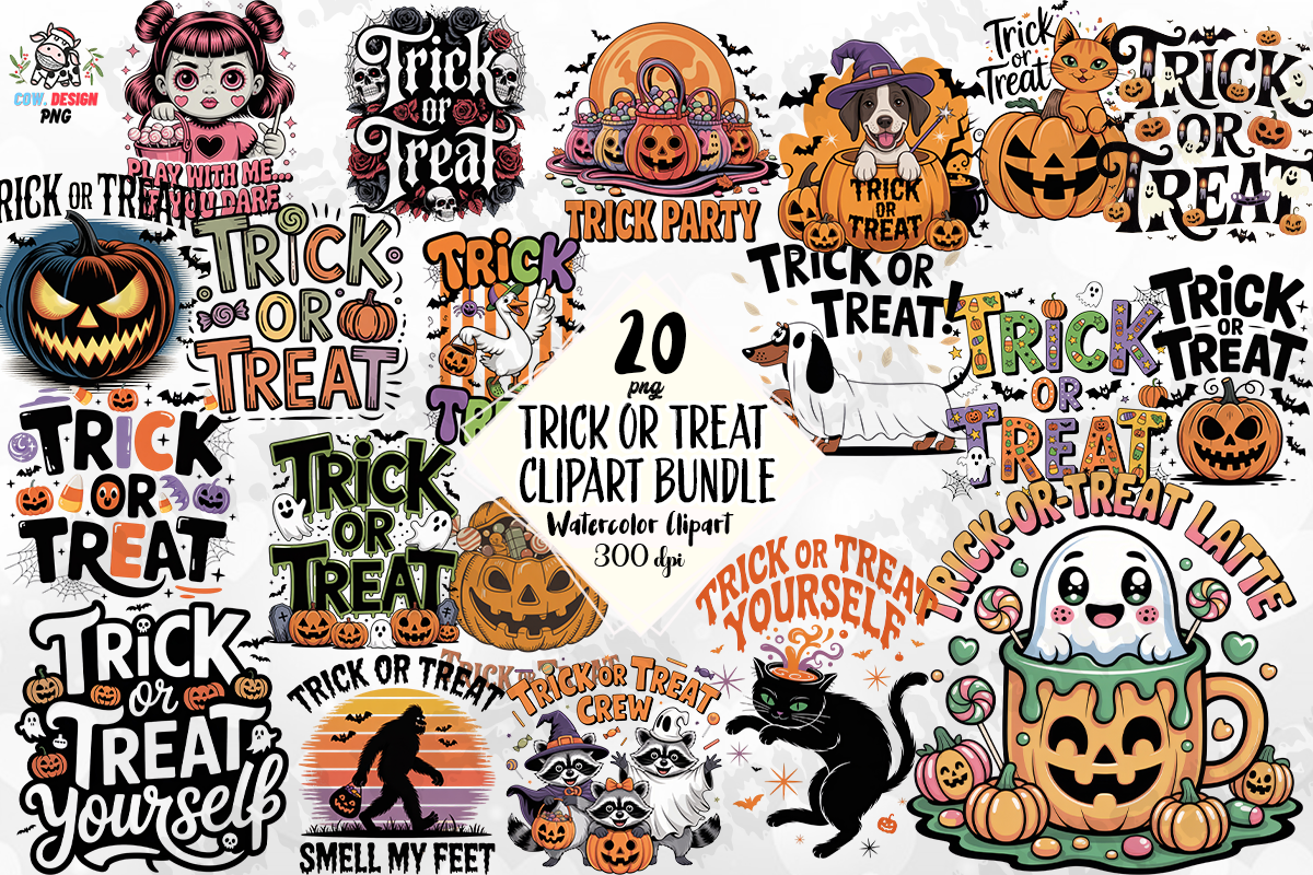 Trick or Treat Clipart Bundle PNG