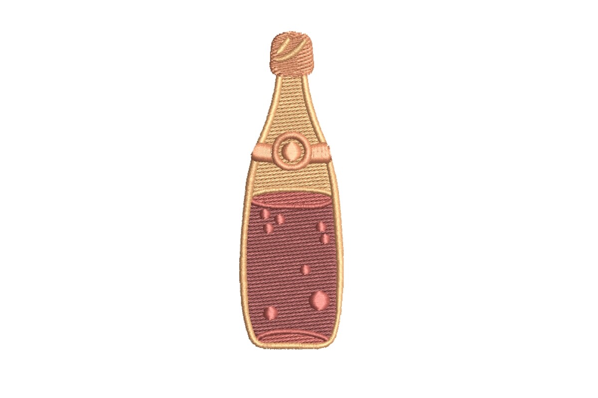 Celebration Champagne Bottle Embroidery Design