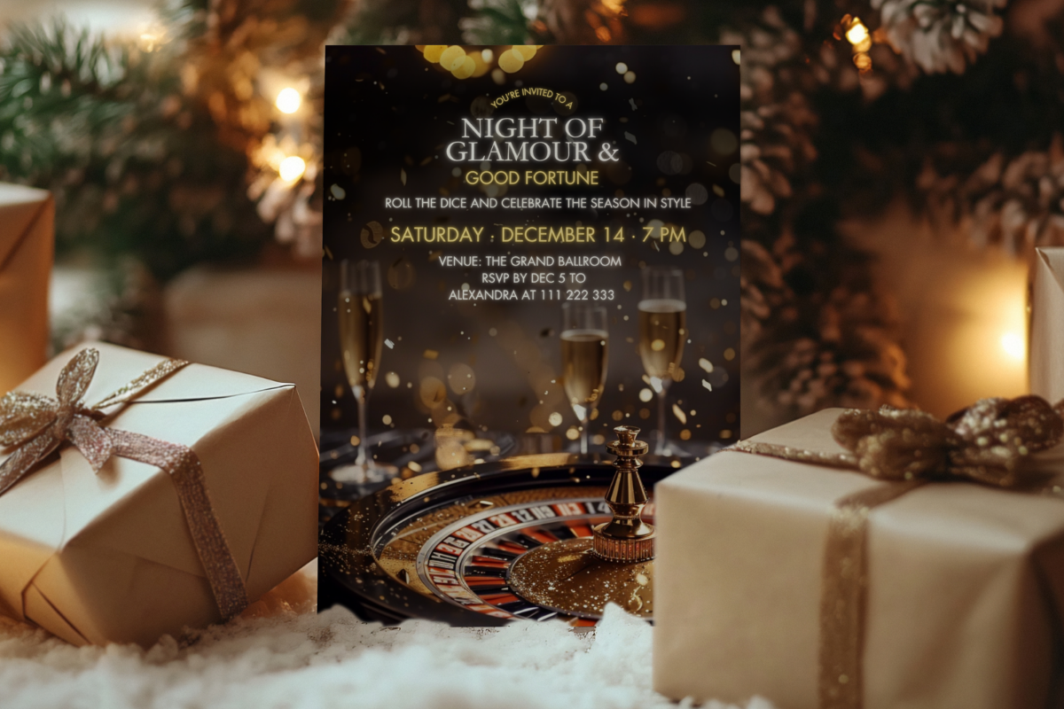 Christmas Casino Night Invitation