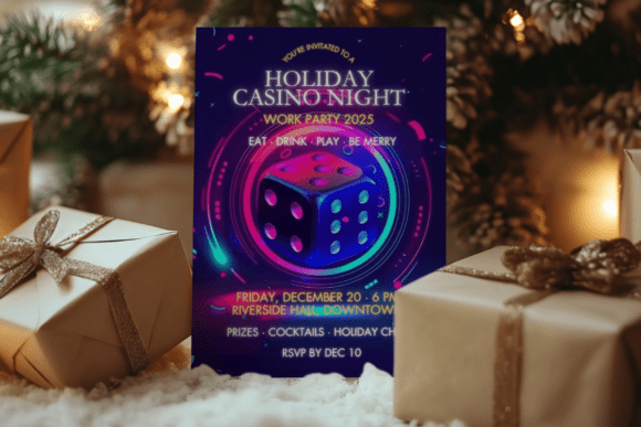 Christmas Casino Night Invitation Templa