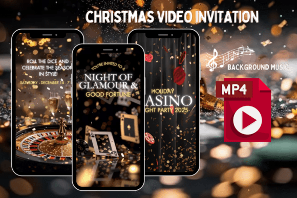 Christmas Casino Night Video Invitation