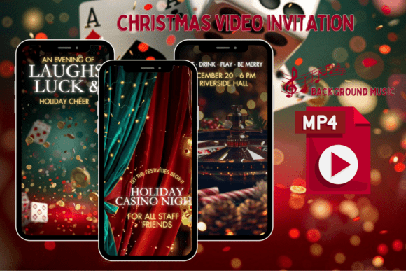 Christmas Casino Night Video Invitation