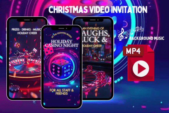 Christmas Casino Night Video Invitation