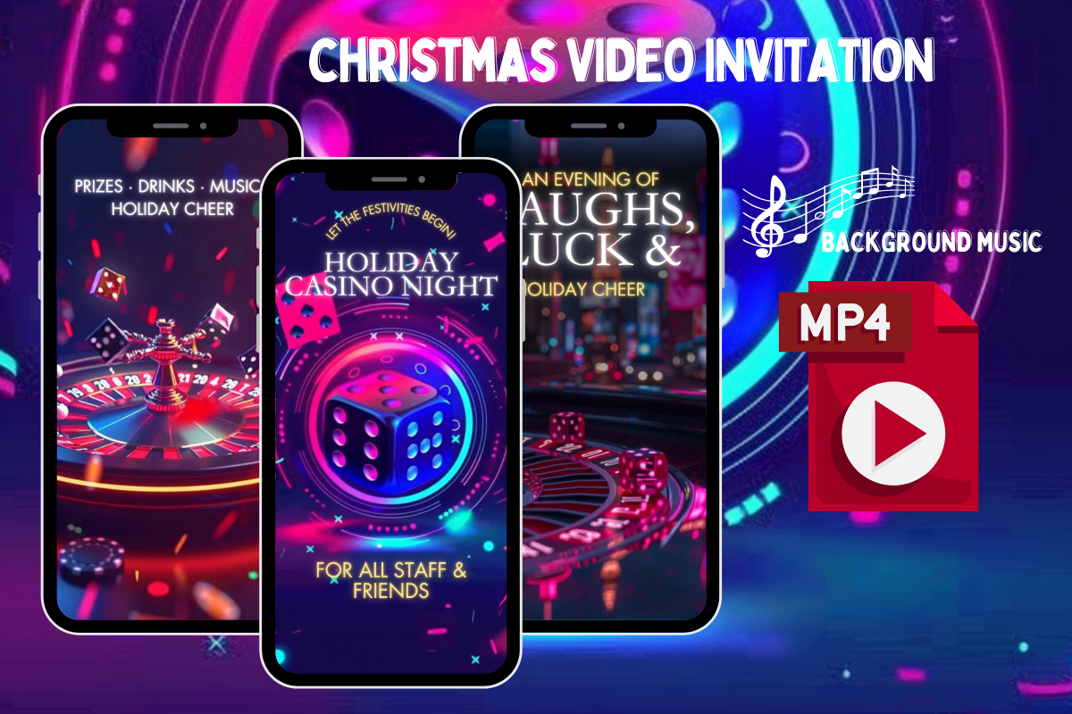 Christmas Casino Night Video Invitation