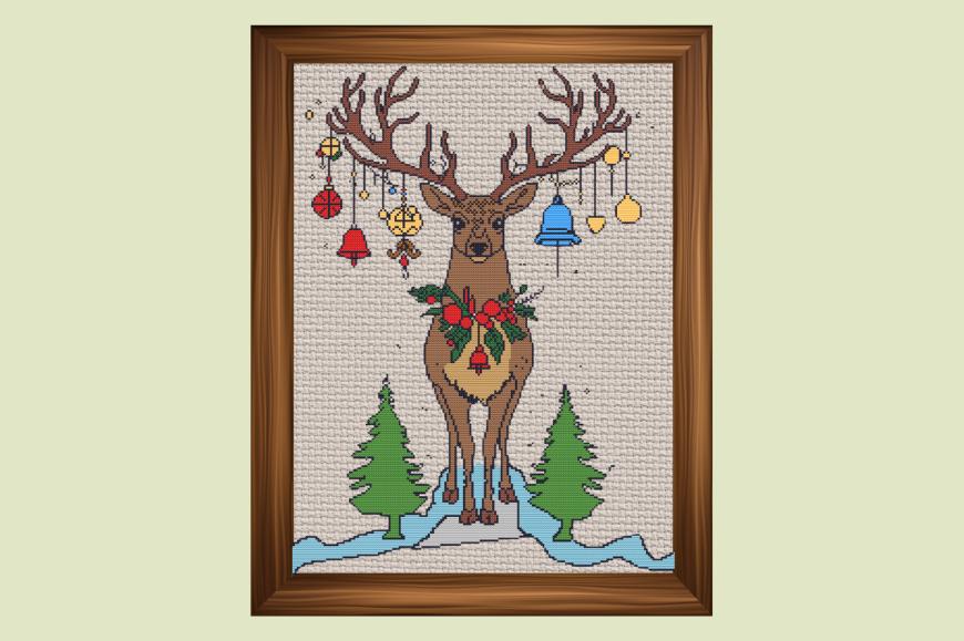 Christmas Reindeer Cross Stitch Pattern