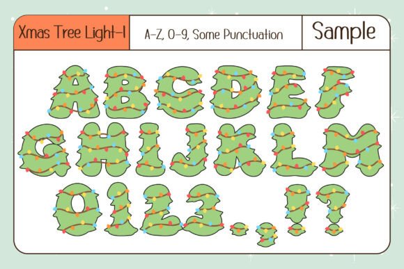 Christmas Tree Light Font PNG with transparent background - Preview 2