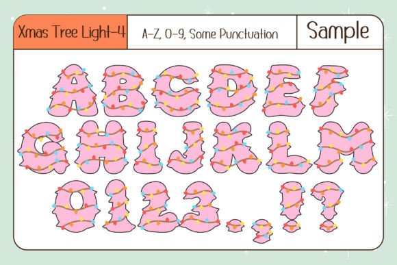 Christmas Tree Light Font PNG with transparent background - Preview 5