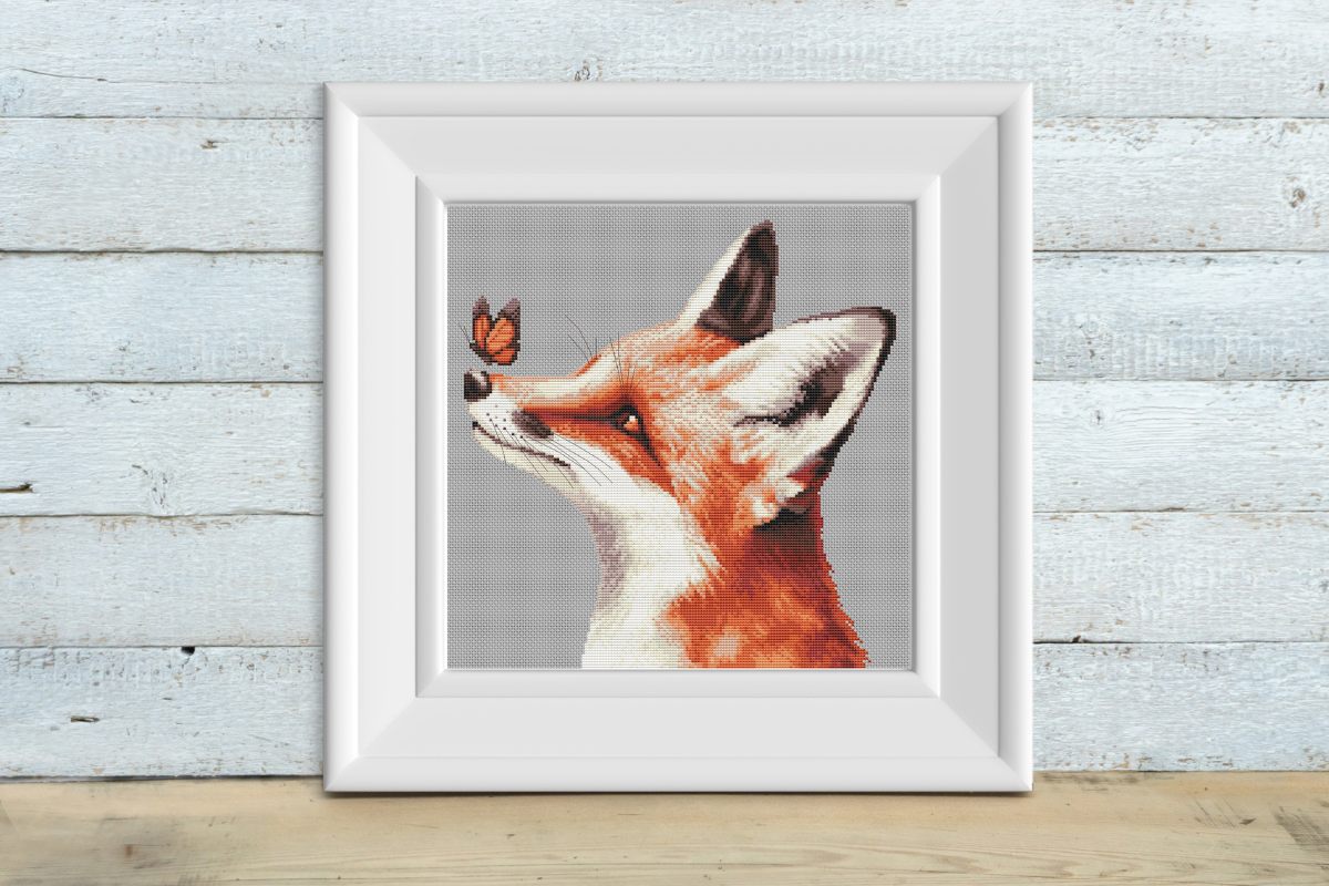 Cross Stitch Pattern Fox and Butterfly
