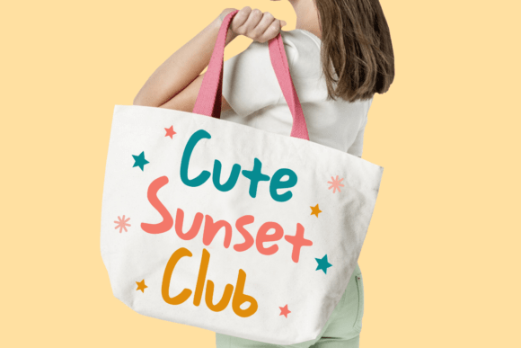Cute Sunset Handwriting Font PNG with transparent background - Preview 3