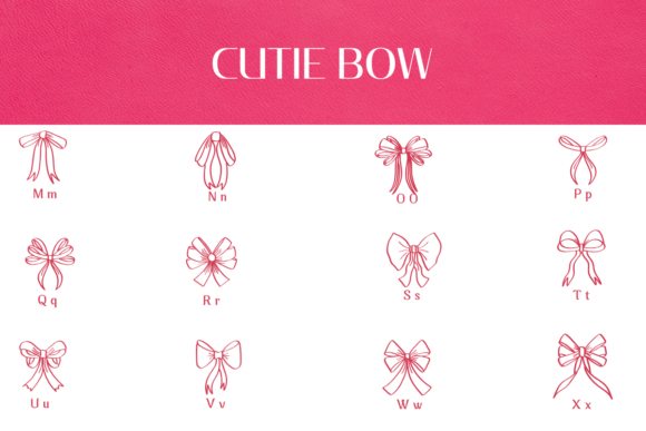 Cutie Bow Font PNG with transparent background - Preview 2