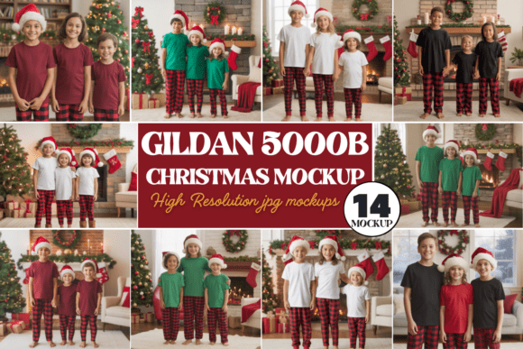 Gildan 5000B Christmas Mockup Bundle