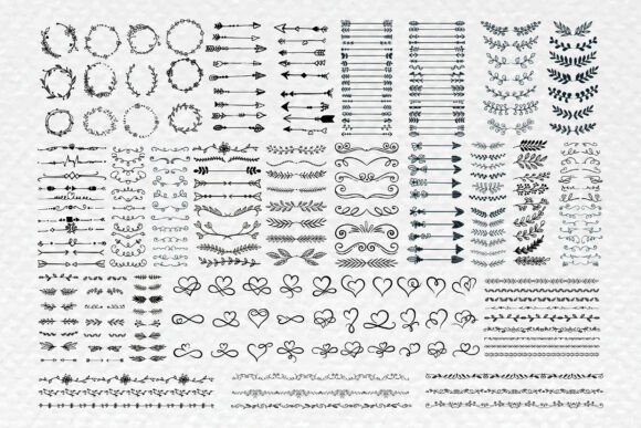 Hand Drawn Ornamental Frames Borders Etc