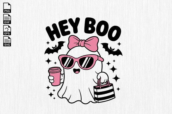 Hey Boo Cute Ghost SVG – Sweet Halloween Design for Cricut