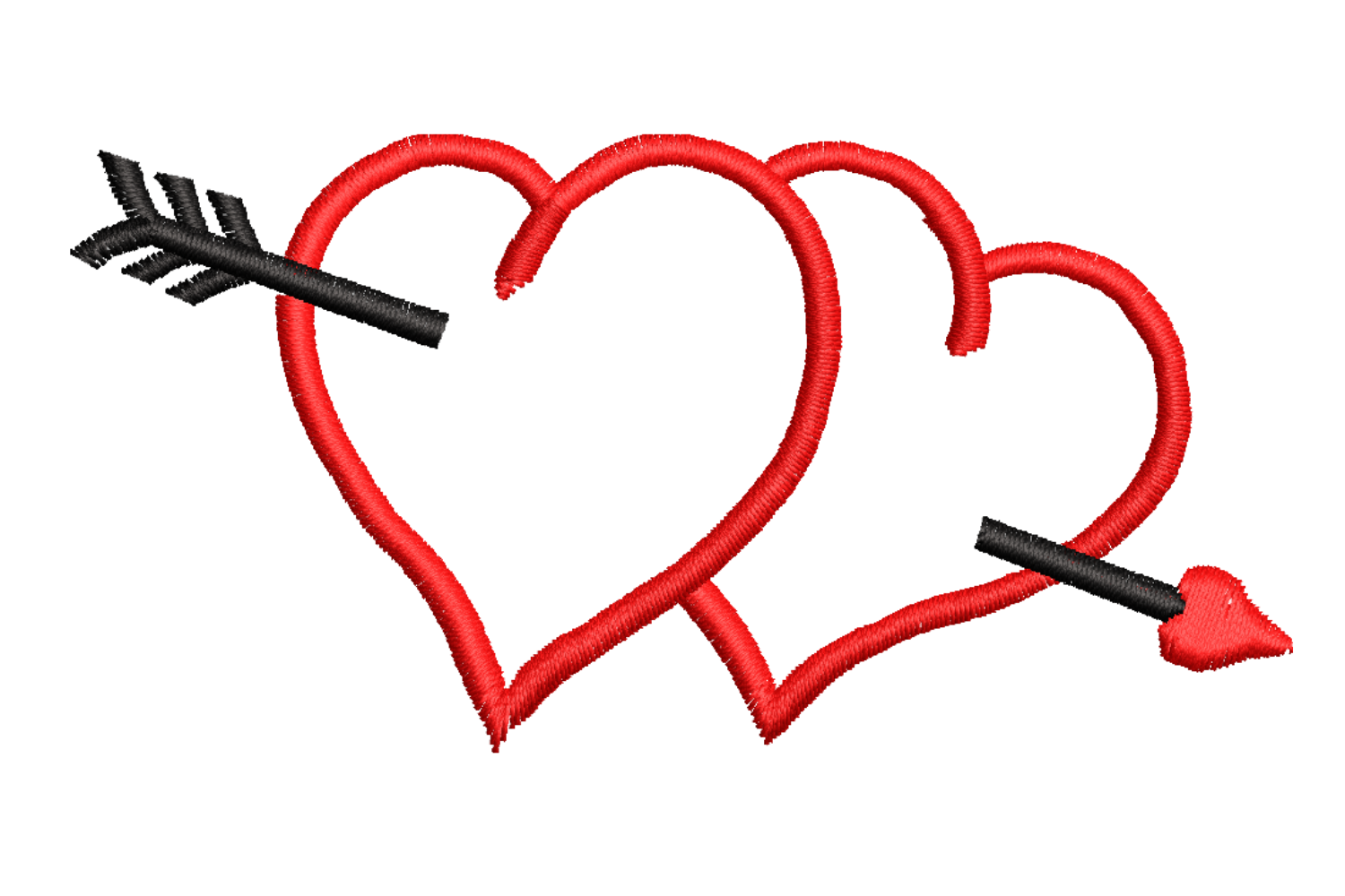 Intertwined Hearts with Arrow