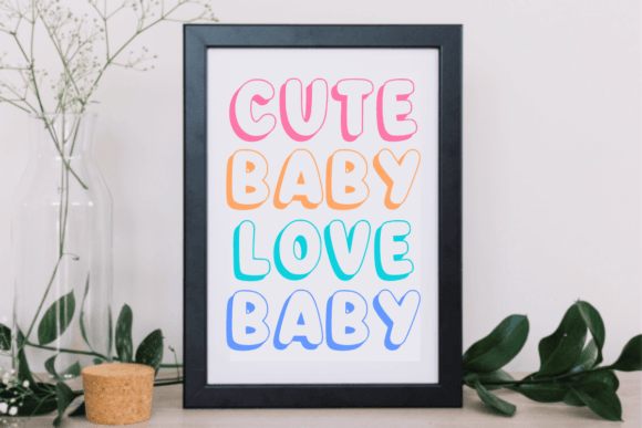 Jolly Outline Font PNG with transparent background - Preview 1