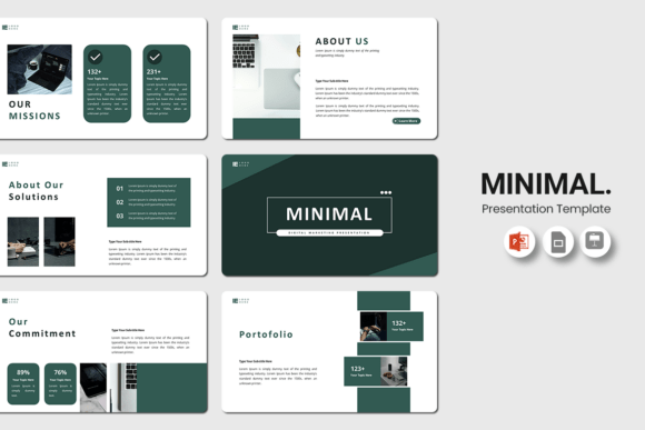 Preview of Minimal Digital Marketing - PowerPoint marketing presentation template