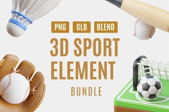 Play in 3D: Sport Element Bundle Grafika Obiekty 3D Przez Letterara Colony