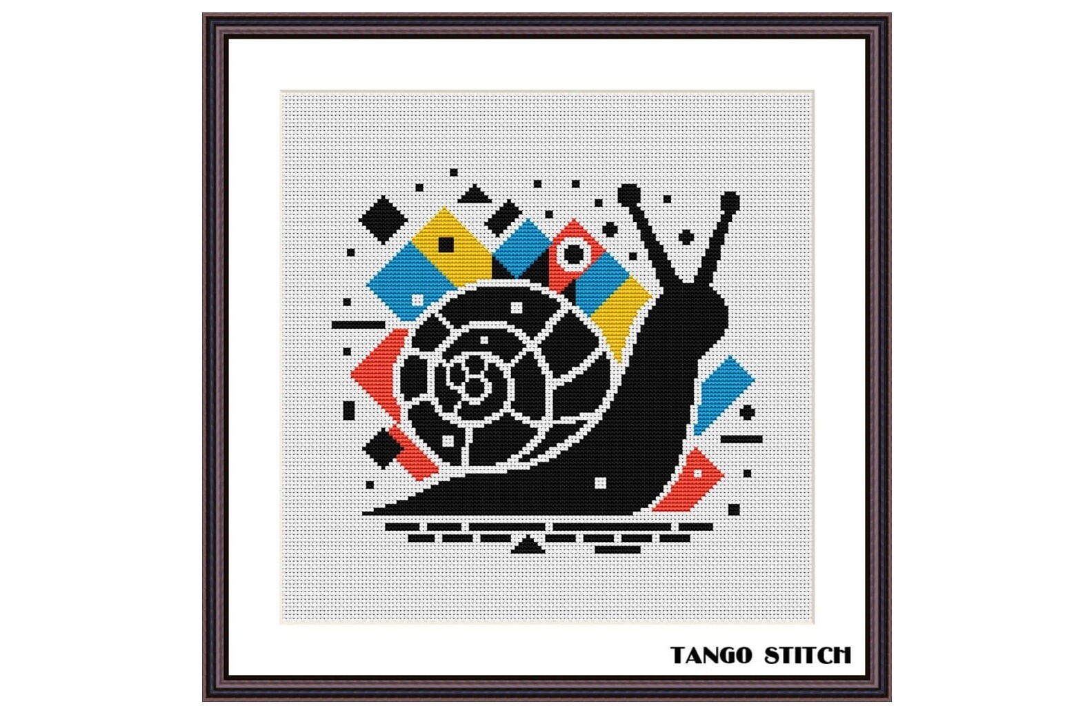 Pop Art Snail Silhouette Cross Stitch