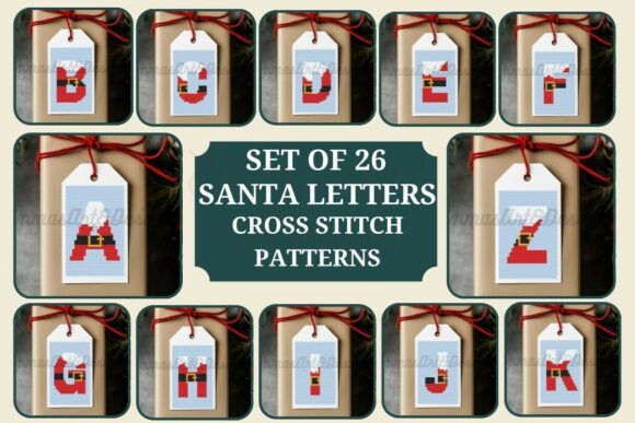 Santa Alphabet Cross Stitch Pattern
