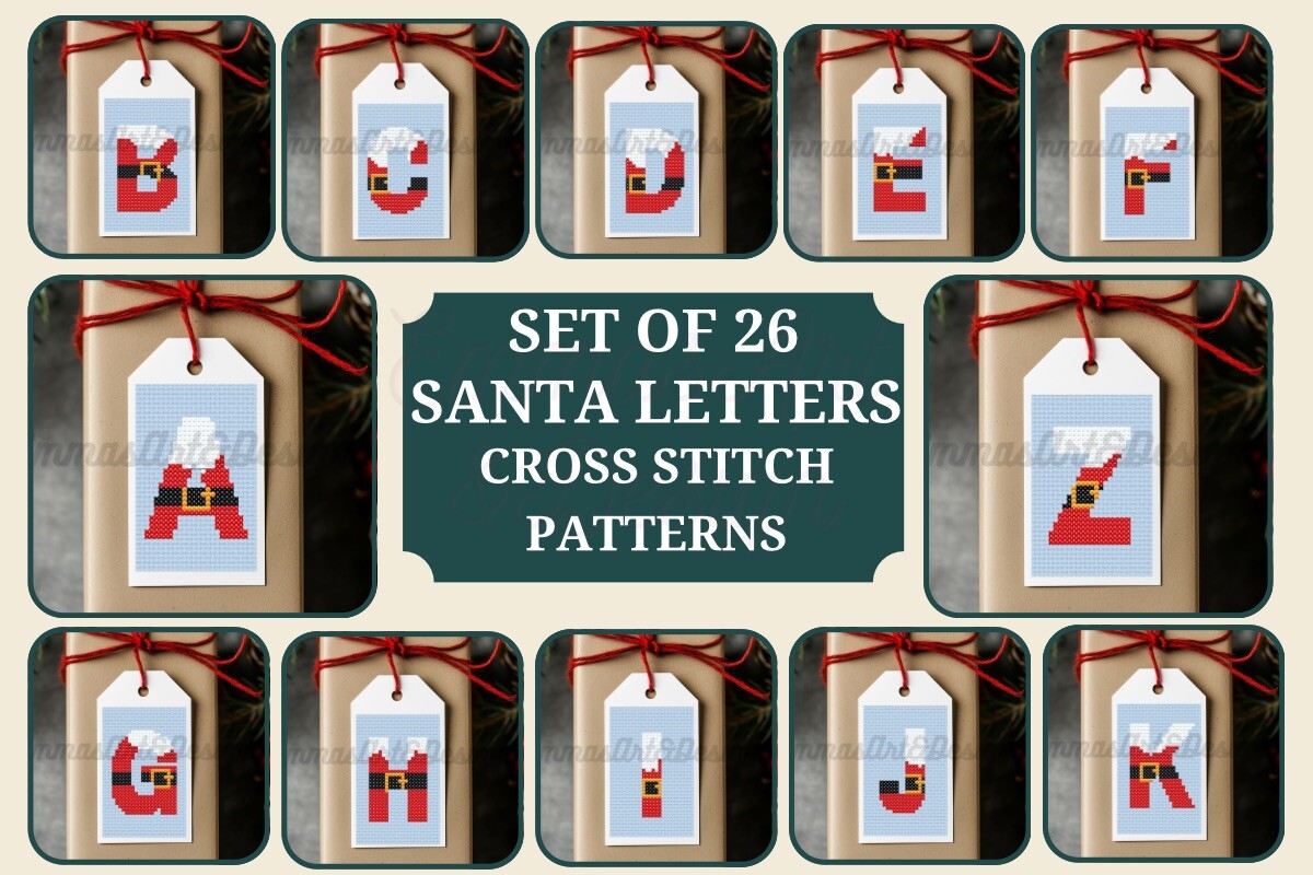 Santa Alphabet Cross Stitch Pattern