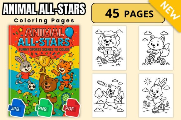 Animal All-Stars Sports Coloring Fun