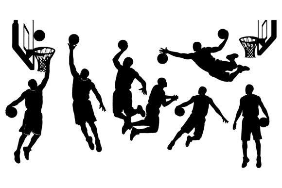 Basketball Players Action Silhouette