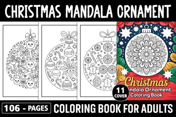 Christmas Mandala Ornament Coloring Book